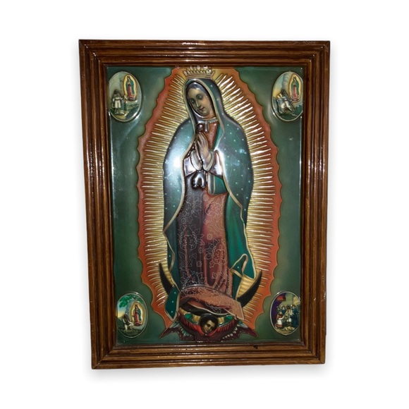 Our lady of Guadalupe hand carved Art Deco - Picture 3 of 3